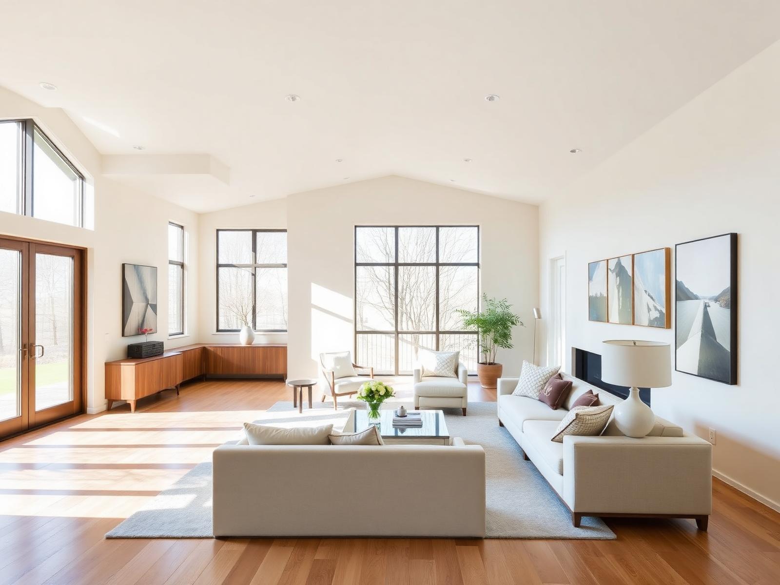 Bright modern living room interior